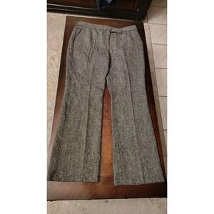 Dalia Petite Wool Blend Trouser Women's Size 12 Herringbone Lined Grey